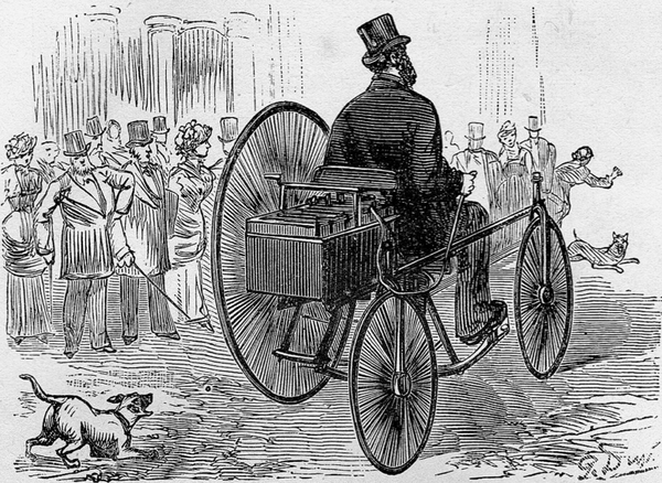 1881년 귀스타브 트루베가 만든 최초의 전기자동차.